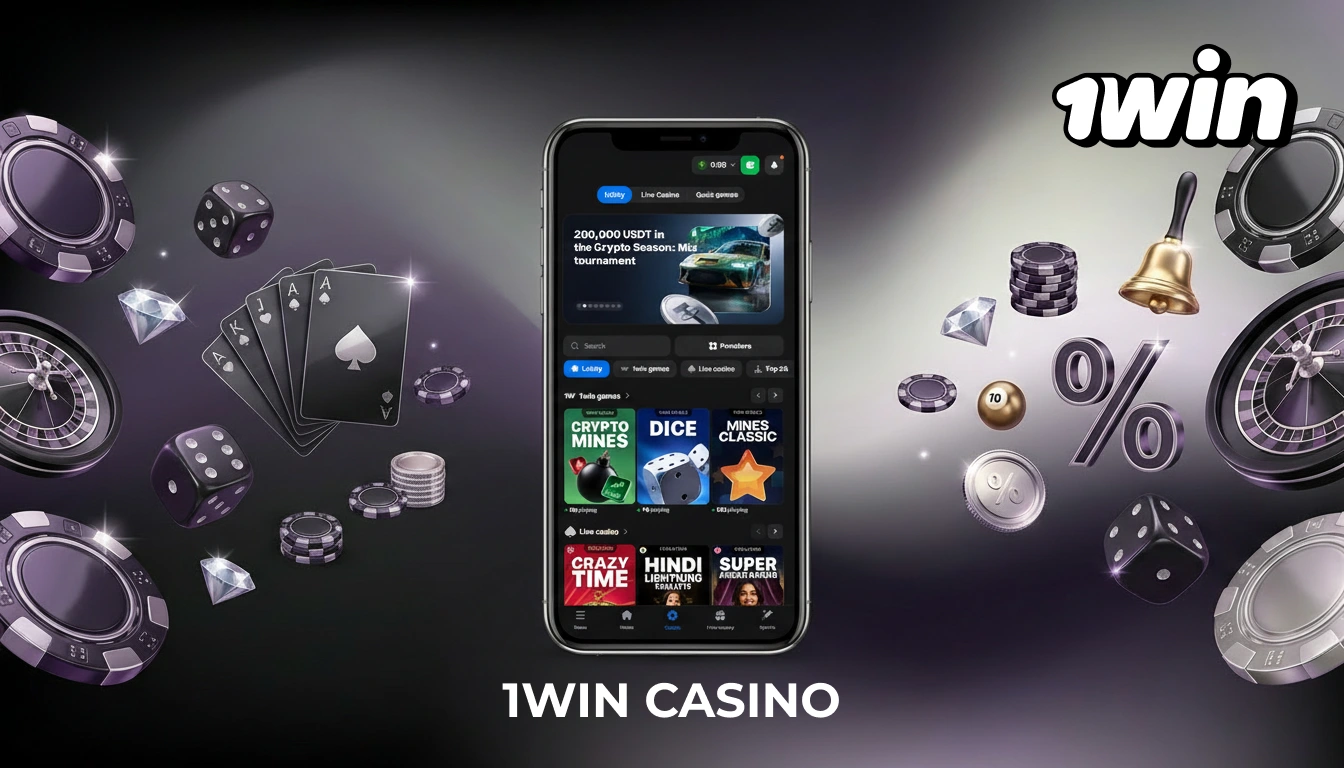 Casino games catalog on the 1Win website for players from India